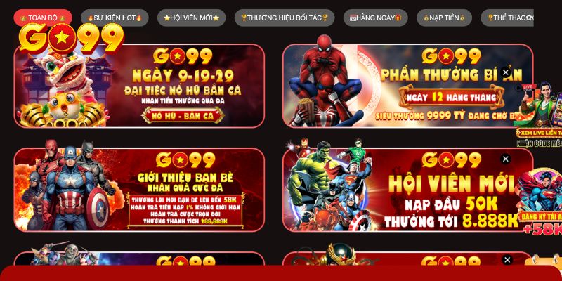 Điều kiện và nhận thưởng từ các khuyến mãi GO99
